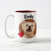 Funny dog quote & custom Foto/name for Vater Zweifarbige Tasse (Links)
