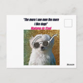 Funny Dog Quotes Postcard Postkarte (Rückseite)