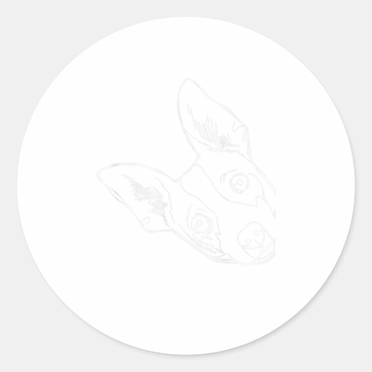Funny Dog Rat Terrier Runder Aufkleber (Vorderseite)