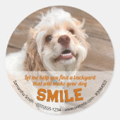 Funny Dog Real Anwesen Pop Runder Aufkleber (Vorderseite)