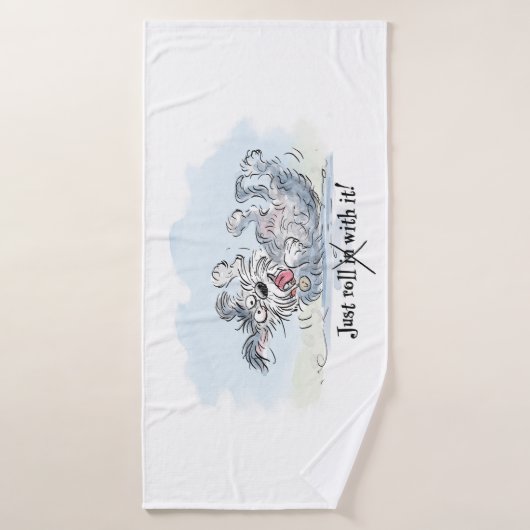 Funny Dog Rolling Cartoon Badehandtuch (Badehandtuch)