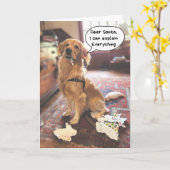 Funny Dog Santa I kann alles erklären Weihnachten Karte (Gelbe Blume)