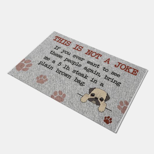 Funny Dog Saying Quotes Mat, Pitbull Fußmatte (Schrägansicht)