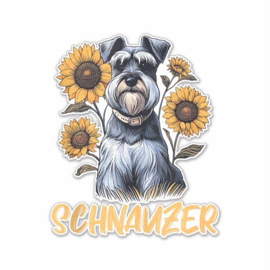 Funny Dog Schnauzer Aufkleber (Vorderseite)