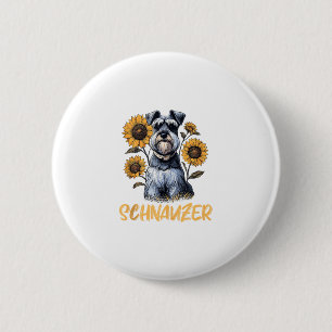 Funny Dog Schnauzer Button