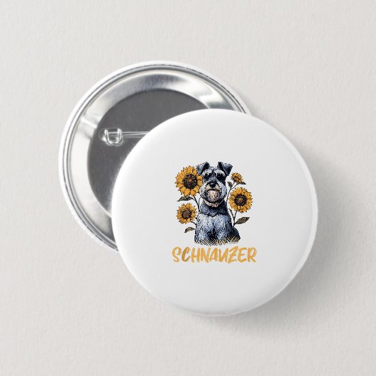 Funny Dog Schnauzer Button (Vorne & Hinten)