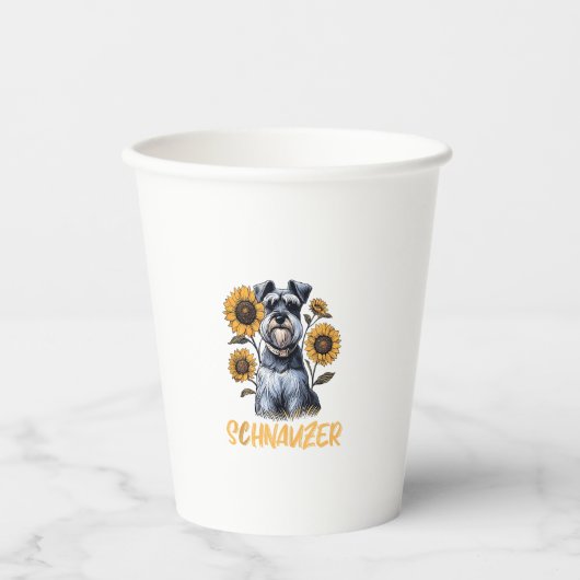 Funny Dog Schnauzer Pappbecher (Vorderseite)