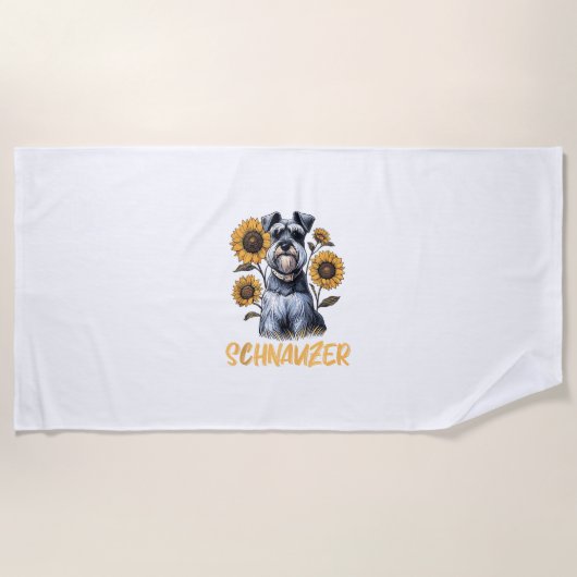 Funny Dog Schnauzer Strandtuch (Vorderseite)