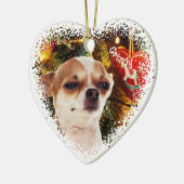 Funny dog Schnee Weihnachten Keramik Herzlich will Keramik Ornament (Links)