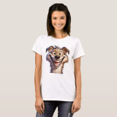 Funny Dog Selfie T-Shirt (Vorne ganz)