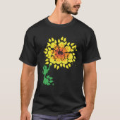 Funny Dog Sonnenblume Paw Print Geschenk Tierliebh T-Shirt (Vorderseite)