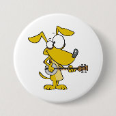Funny Dog spielt Banjo Music Button (Vorderseite)
