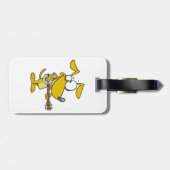 Funny Dog spielt Banjo Music Gepäckanhänger (Rückseite horizontal)