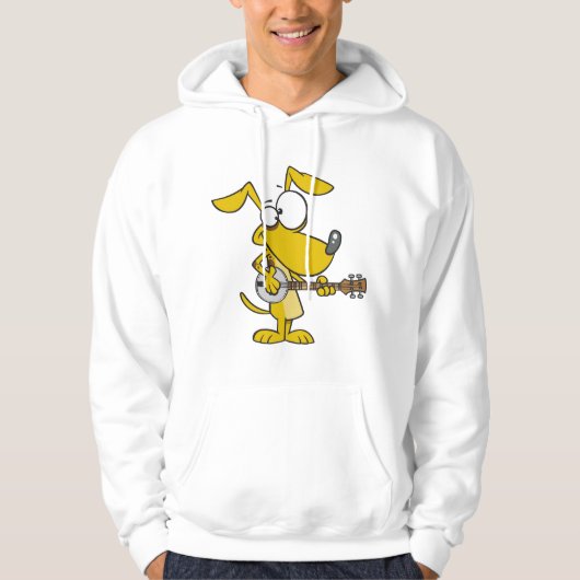 Funny Dog spielt Banjo Music Hoodie (Vorderseite)