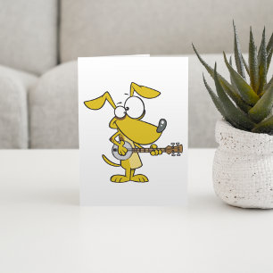 Funny Dog spielt Banjo Music Karte