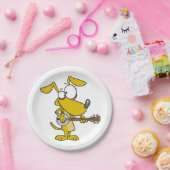 Funny Dog spielt Banjo Music Pappteller (Party)