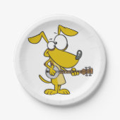 Funny Dog spielt Banjo Music Pappteller (Vorderseite)