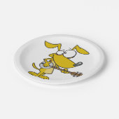 Funny Dog spielt Banjo Music Pappteller (Schrägansicht)