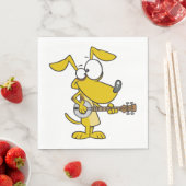 Funny Dog spielt Banjo Music Serviette (Beispiel)
