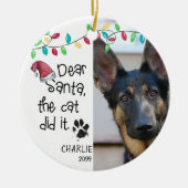 Funny Dog Sprichwort Foto Keramik Ornament (Vorne)