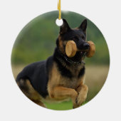 Funny Dog Sprichwort Foto Keramik Ornament (Hinten)