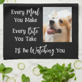 Funny Dog Sprichwort Foto Schwarz-weiß Geschirrtuch (Gefaltet)