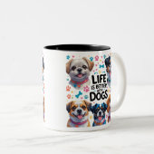 Funny Dog Tasse Coffee Lovers Design Pets Tasse Wr (VorderseiteRechts)