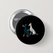 Funny Dog Tattoo Lovers Tattoos Button (Vorne & Hinten)