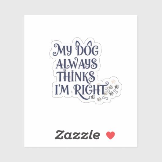 Funny Dog Text Aufkleber (Blatt)