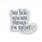 Funny Dog Text Aufkleber (Vorderseite)