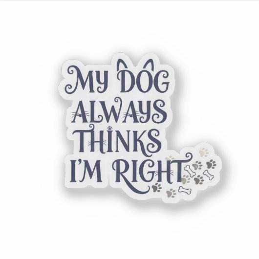 Funny Dog Text Aufkleber (Vorderseite)