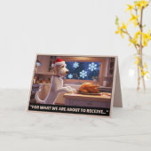 Funny dog themed Christmas card Karte (Gelbe Blume)