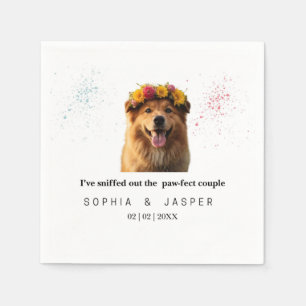 Funny Dog-Themed Wedding Napkins Serviette