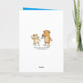 Funny Dog trägt Tiny Hat Birthday Card Karte (Rückseite)