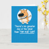 Funny Dog trägt Tiny Hat Birthday Card Karte (Gelbe Blume)
