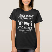 Funny Dog und Gartenarbeit Lover Black T-Shirt (Vorderseite)