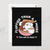 Funny Dog und S’more Design - Kawaii Pet Lover Pub Postkarte (Vorne/Hinten)