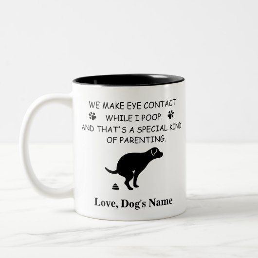Funny Dog Vater, danke, dass du meinen Kack abgeho Zweifarbige Tasse (Links)