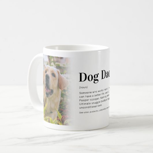 Funny Dog Vater Definition Foto Kaffeetasse (Vorderseite Links)