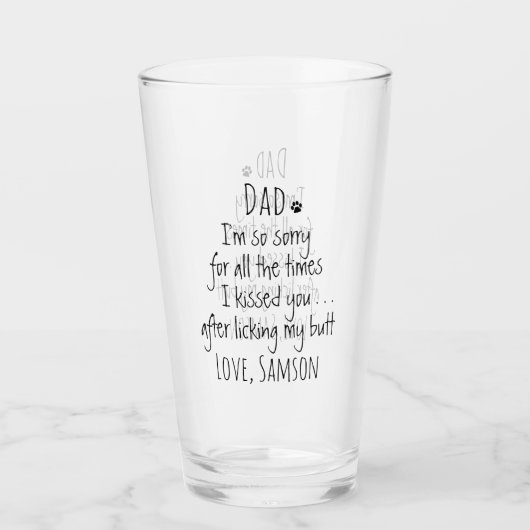 Funny Dog Vater Glas (Vorderseite)