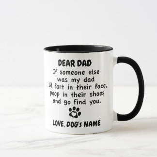 Funny Dog Vater mit Individuelle Name und Foto Tas Tasse