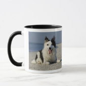 Funny Dog Vater mit Individuelle Name und Foto Tas Tasse (Links)