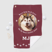 Funny DOG VATER Personalisiertes Foto Golfer Rot Golfhandtuch (Insitu)