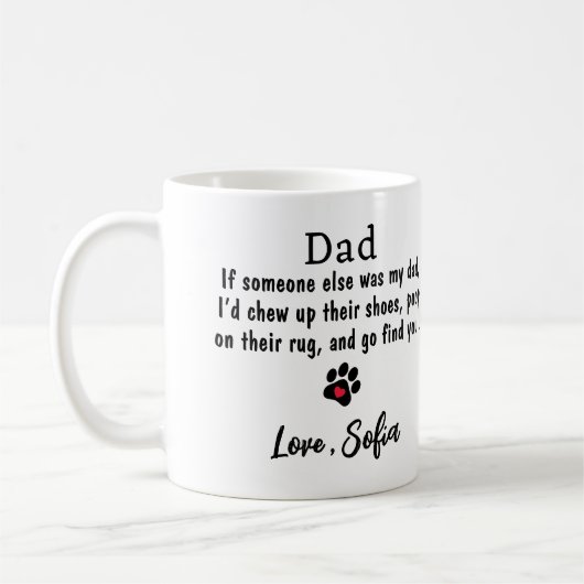 Funny Dog Vater - Vatertag Haustier Foto Kaffee Kaffeetasse (Links)