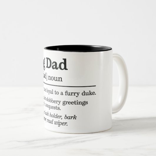 Funny Dog Vater Zweifarbige Tasse (VorderseiteRechts)