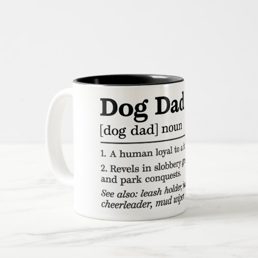 Funny Dog Vater Zweifarbige Tasse (Vorderseite Links)