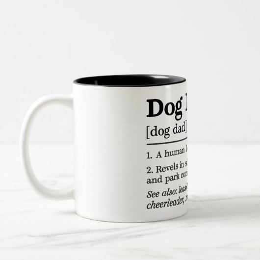 Funny Dog Vater Zweifarbige Tasse (Links)