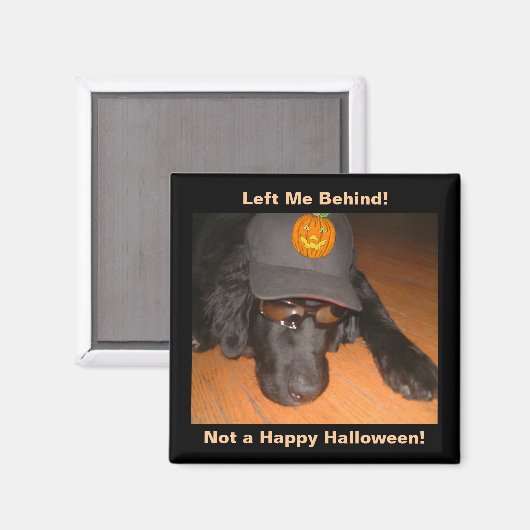 Funny Dog Verlassen hinter diesem Halloween Magnet (Vorderseite/Rückseite)