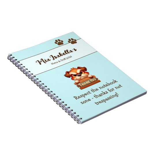 Funny Dog Vielen Dank Paws Notebook individuell an Notizblock (Rechte Seite)