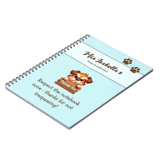 Funny Dog Vielen Dank Paws Notebook individuell an Notizblock (Linke Seite)
